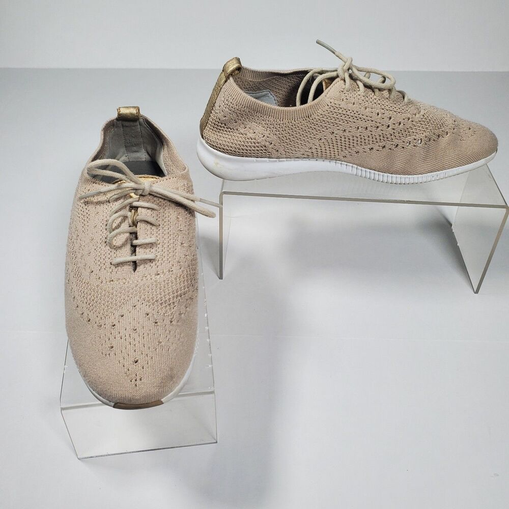 Cole Haan Women’s Sneakers Oxford Shoes Size 9B Beige Wingtip Knit Stitchlite - Picture 6 of 11